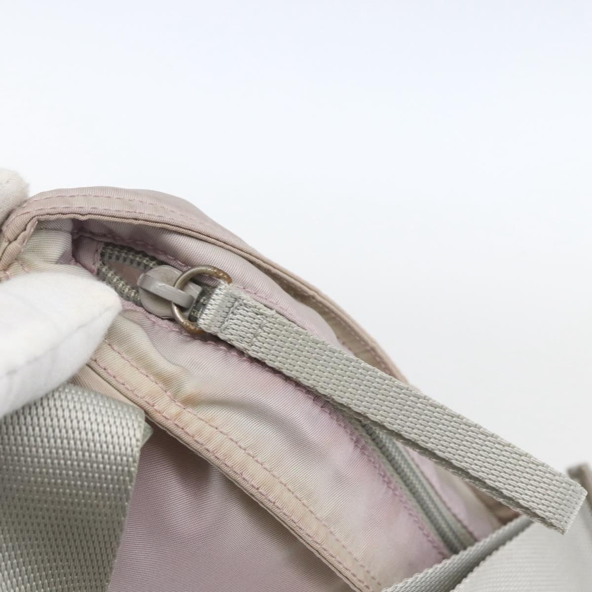 PRADA Shoulder Bag Nylon Pink Silver Auth 167937