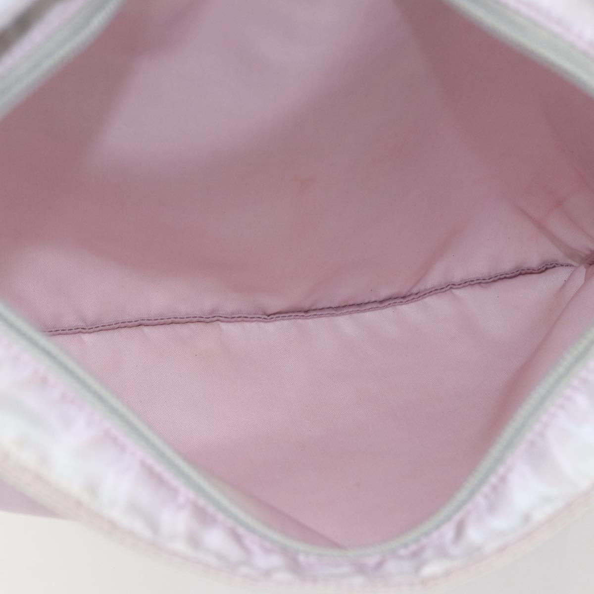 PRADA Shoulder Bag Nylon Pink Silver Auth 167937