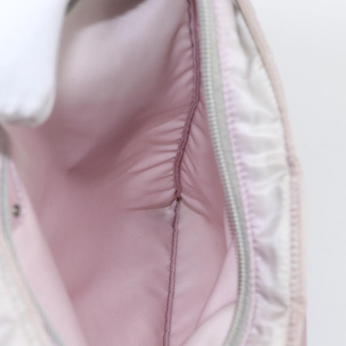 PRADA Shoulder Bag Nylon Pink Silver Auth 167937