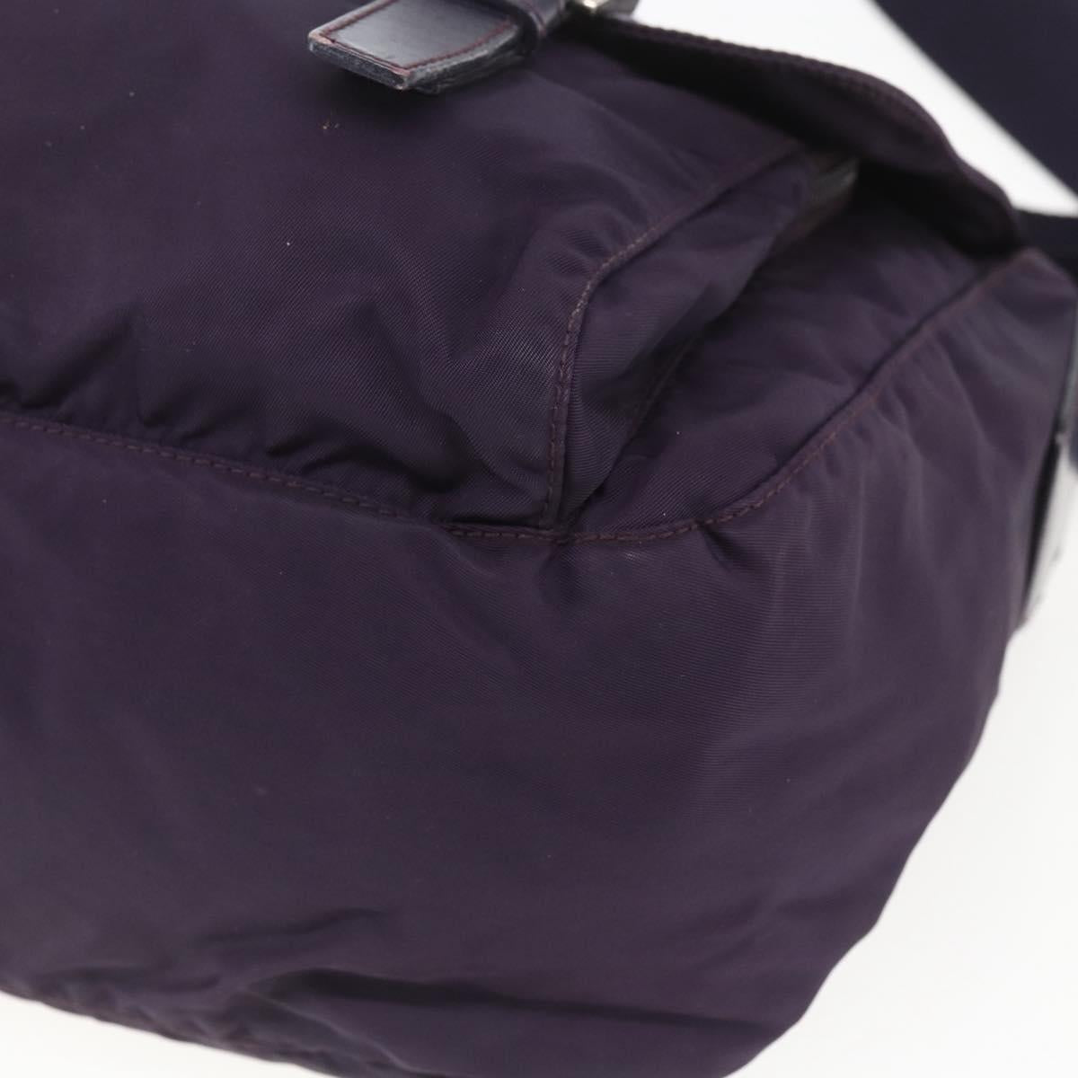 PRADA Shoulder Bag Nylon Purple Silver Auth 167957