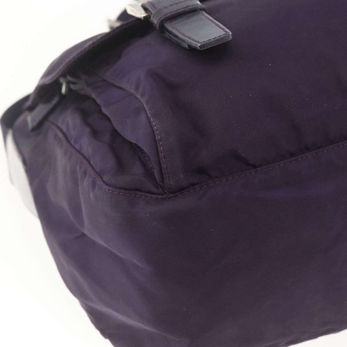 PRADA Shoulder Bag Nylon Purple Silver Auth 167957