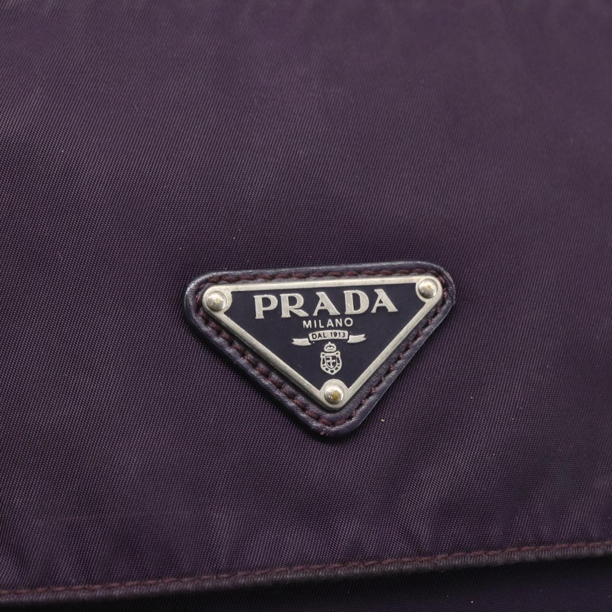 PRADA Shoulder Bag Nylon Purple Silver Auth 167957