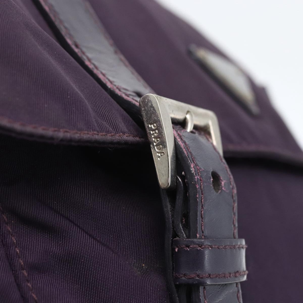 PRADA Shoulder Bag Nylon Purple Silver Auth 167957