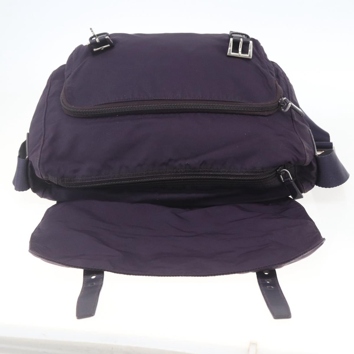 PRADA Shoulder Bag Nylon Purple Silver Auth 167957