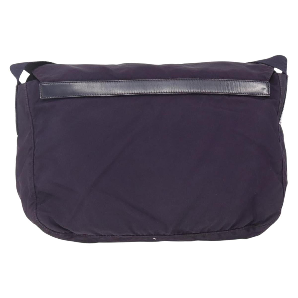 PRADA Shoulder Bag Nylon Purple Silver Auth 167957