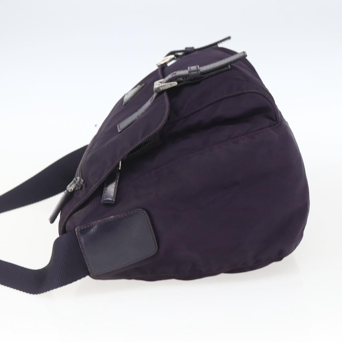 PRADA Shoulder Bag Nylon Purple Silver Auth 167957