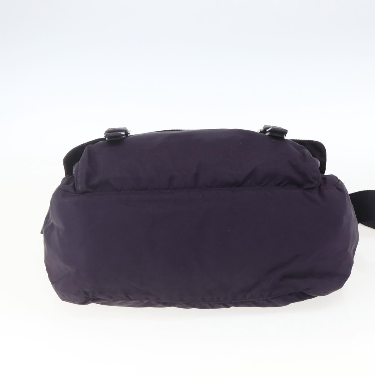 PRADA Shoulder Bag Nylon Purple Silver Auth 167957