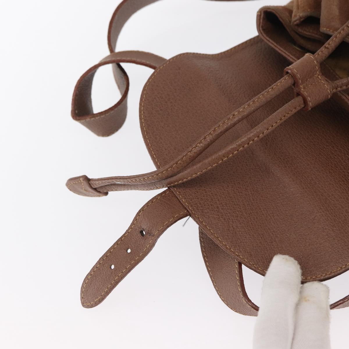 GUCCI Bamboo Backpack Suede Brown Gold 003 2058 0016 Auth 167968