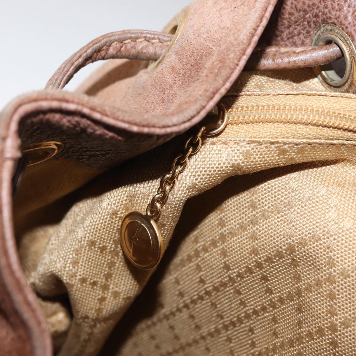 GUCCI Bamboo Backpack Suede Brown Gold 003 2058 0016 Auth 167968