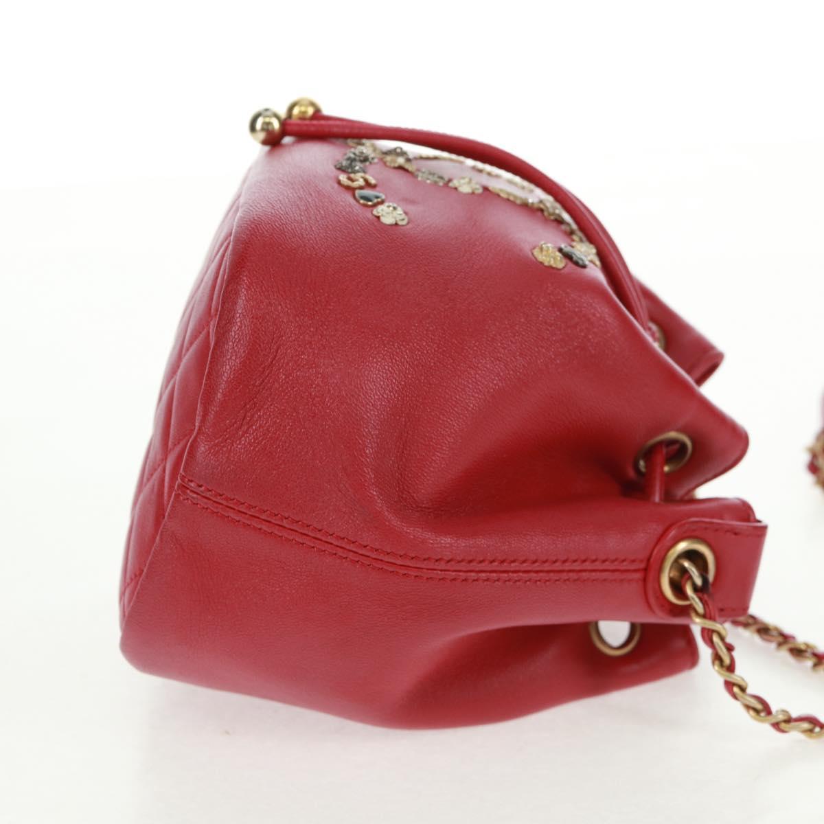 CHANEL COCO MarkChain Shoulder Bag Leather Pink Gold CC Auth 167977V