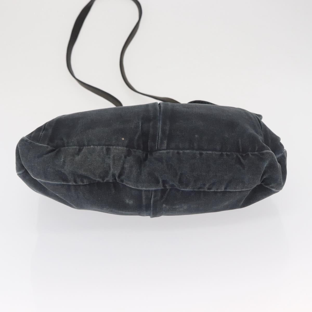 Miu Miu Shoulder Bag Canvas 2way Navy Gold Auth 168005
