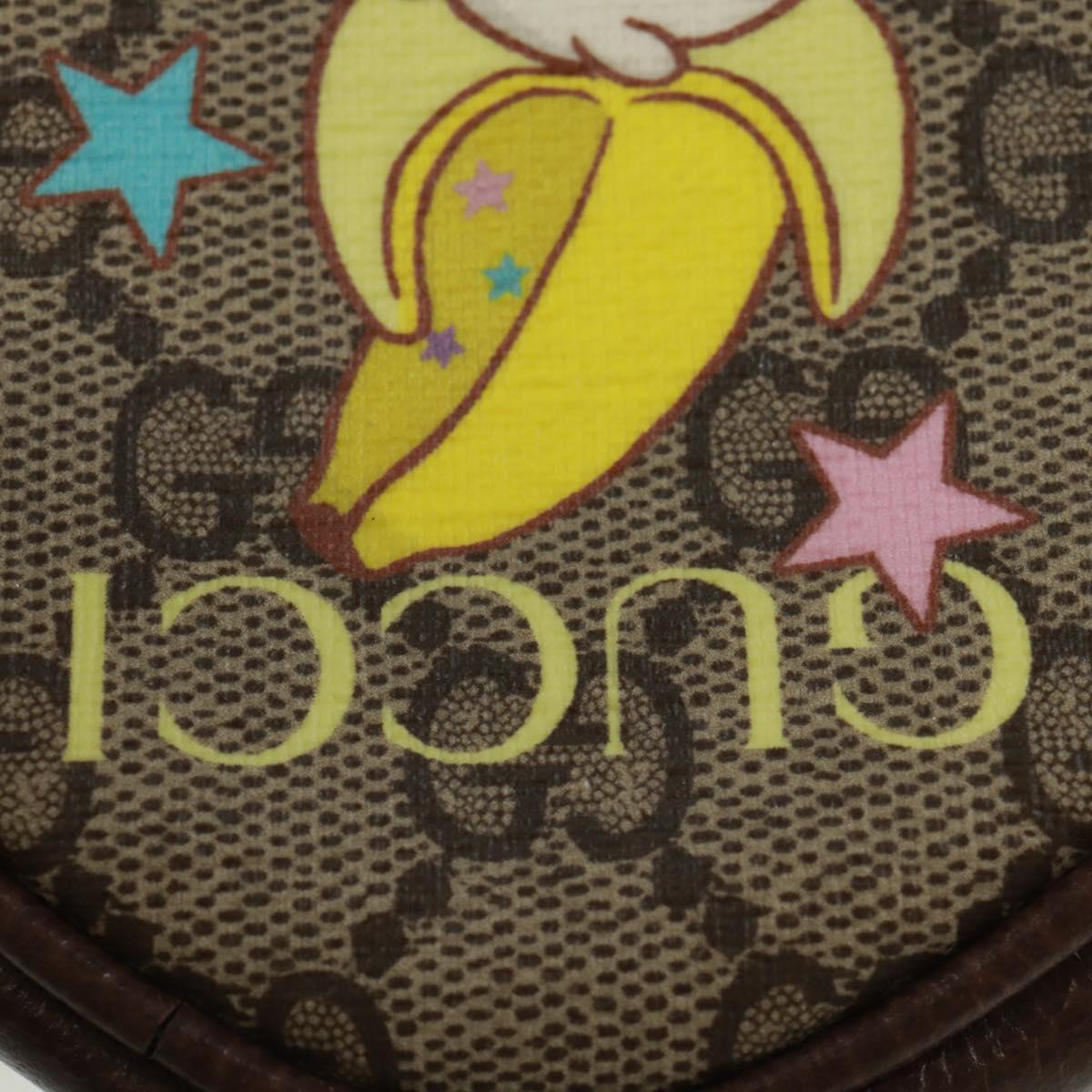 GUCCI GG Supreme Bananya Coin Purse PVC Beige Gold 701062 Auth 168024M