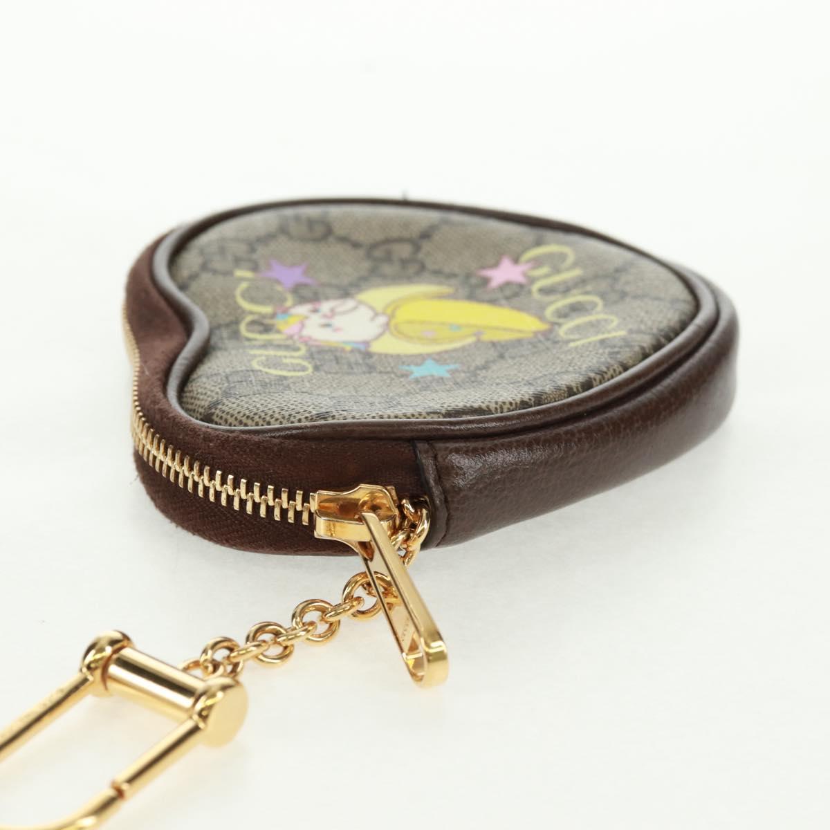 GUCCI GG Supreme Bananya Coin Purse PVC Beige Gold 701062 Auth 168024M