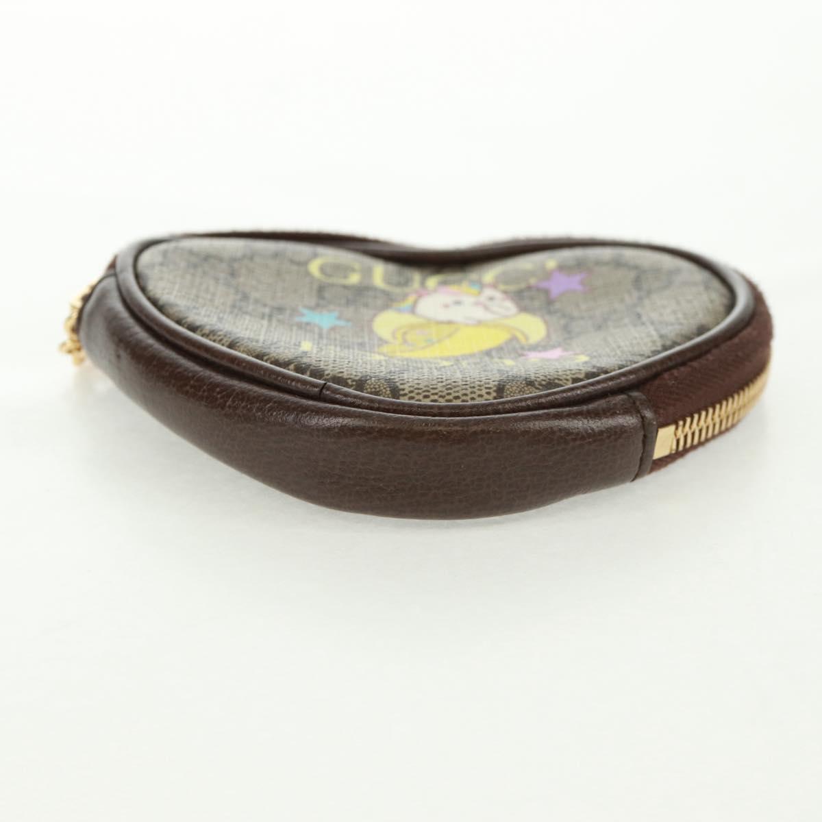 GUCCI GG Supreme Bananya Coin Purse PVC Beige Gold 701062 Auth 168024M