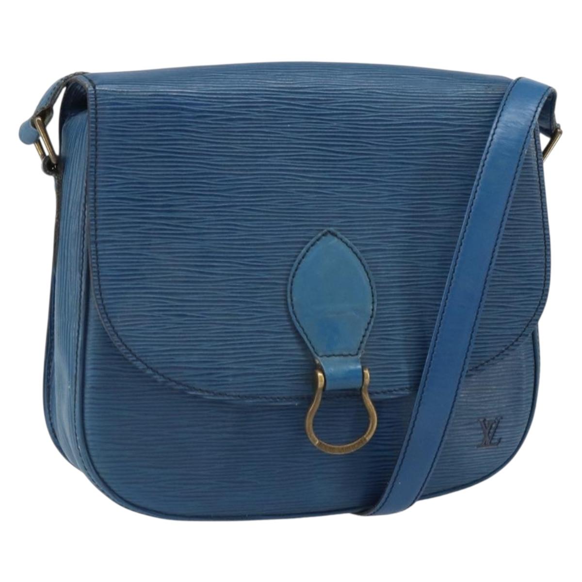 LOUIS VUITTON Epi Saint Cloud GM Shoulder Bag Toledo Blue M52195 LV Auth 168028