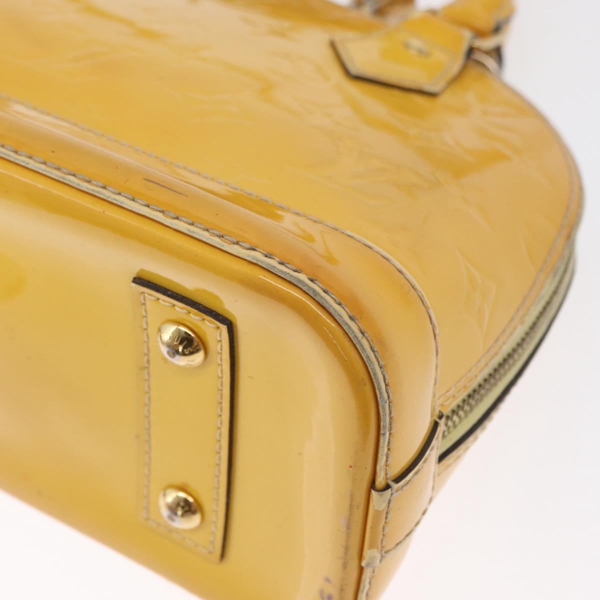 LOUIS VUITTON Monogram Vernis Alma PM Hand Bag Citrin M90101 LV Auth 168034