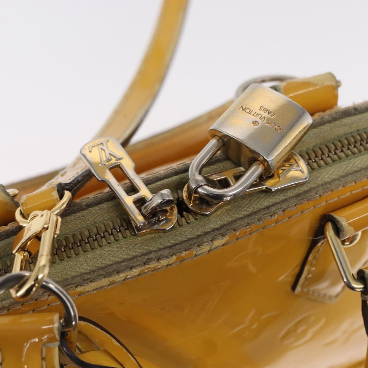 LOUIS VUITTON Monogram Vernis Alma PM Hand Bag Citrin M90101 LV Auth 168034