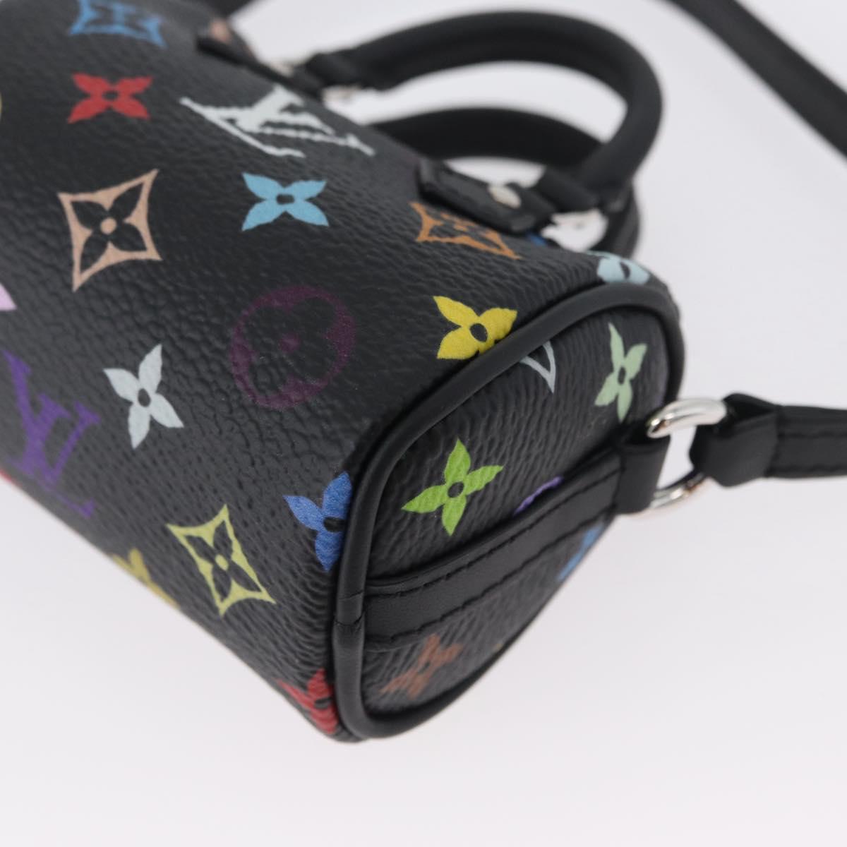 LOUIS VUITTON Multicolor Micro Speedy Bag Charm Black M02459 LV Auth 168038SM