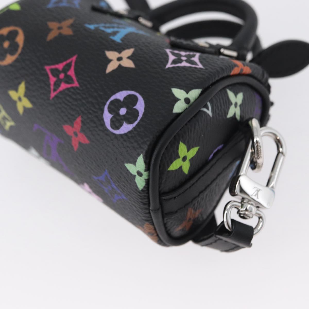 LOUIS VUITTON Multicolor Micro Speedy Bag Charm Black M02459 LV Auth 168038SM
