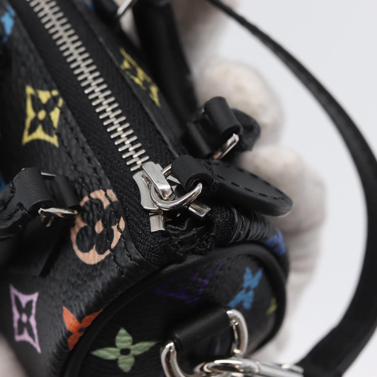 LOUIS VUITTON Multicolor Micro Speedy Bag Charm Black M02459 LV Auth 168038SM