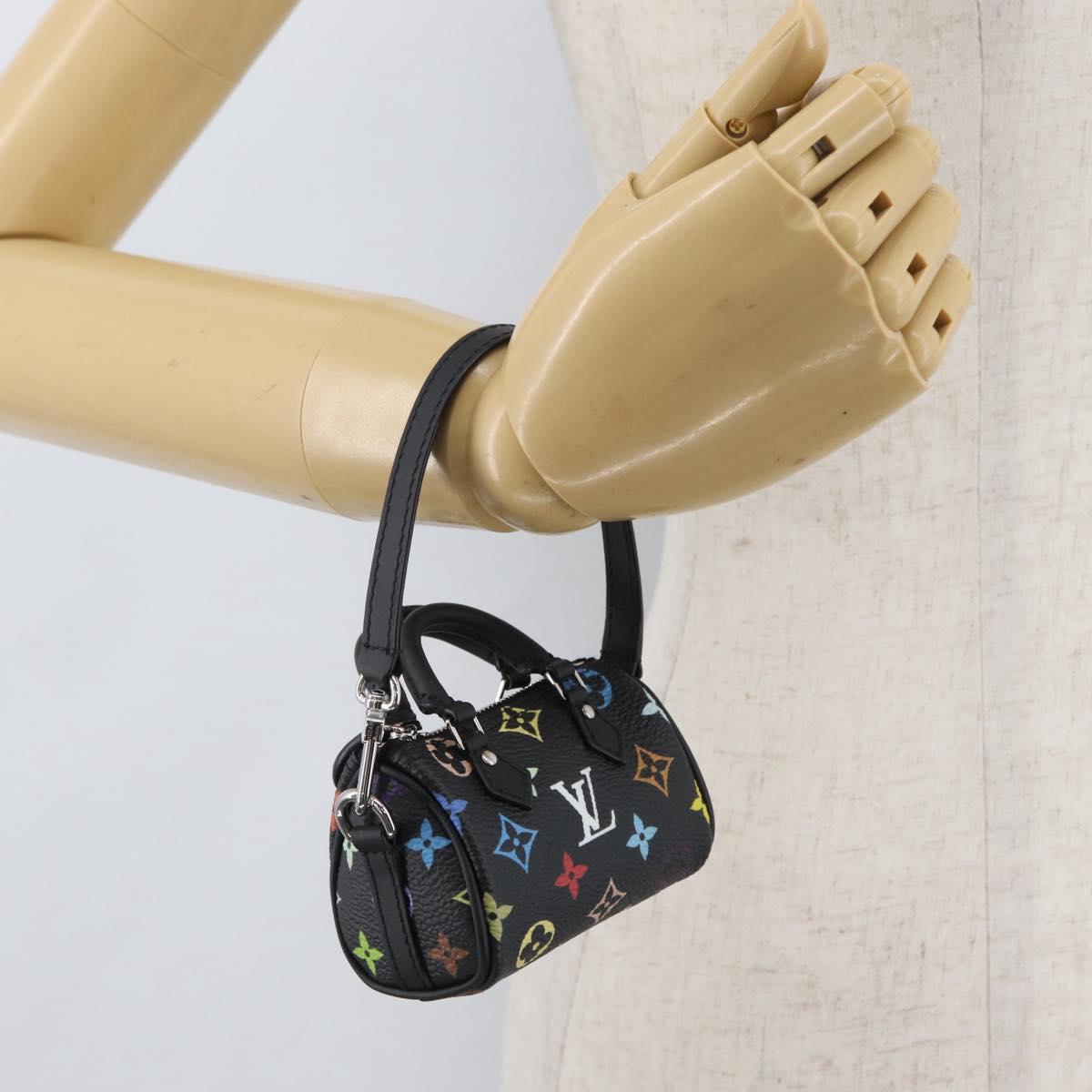 LOUIS VUITTON Multicolor Micro Speedy Bag Charm Black M02459 LV Auth 168038SM