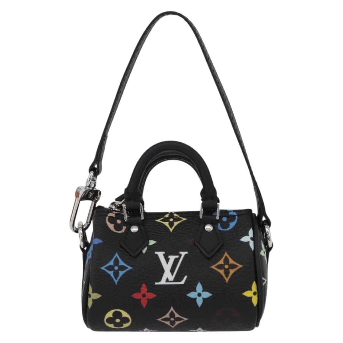 LOUIS VUITTON Multicolor Micro Speedy Bag Charm Black M02459 LV Auth 168038SM