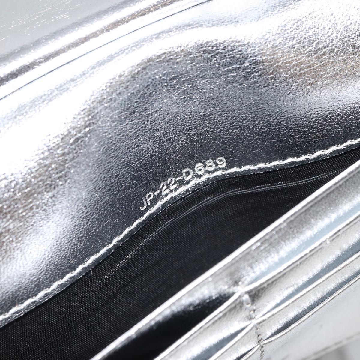 Salvatore Ferragamo Shoulder Wallet Leather 2way Silver Auth 168042