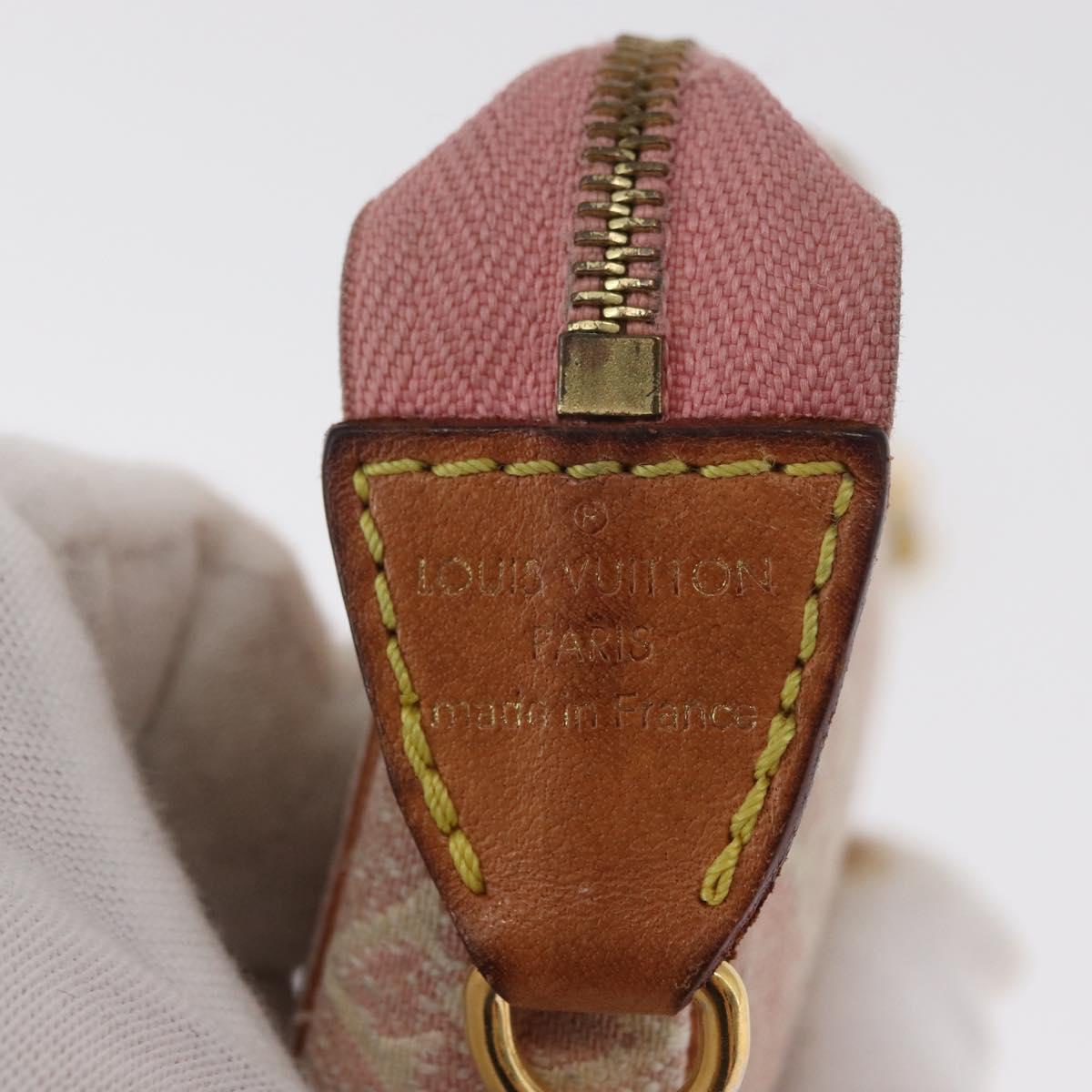 LOUIS VUITTON Monogram Jaguar Micro Pouches Coin Purse Pink M81176 Auth 168045