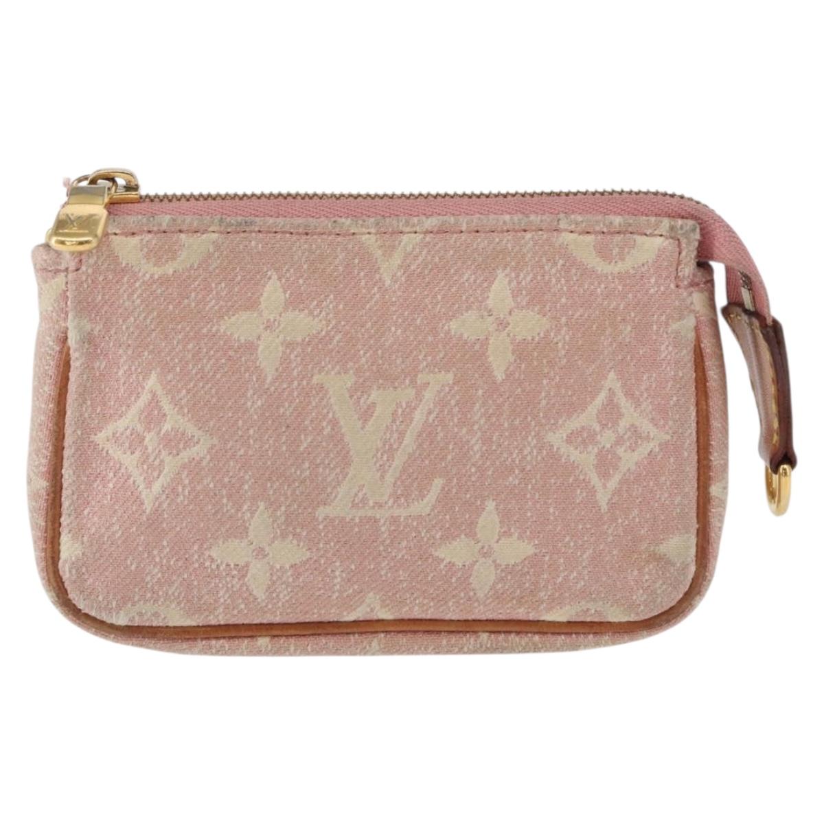 LOUIS VUITTON Monogram Jaguar Micro Pouches Coin Purse Pink M81176 Auth 168045