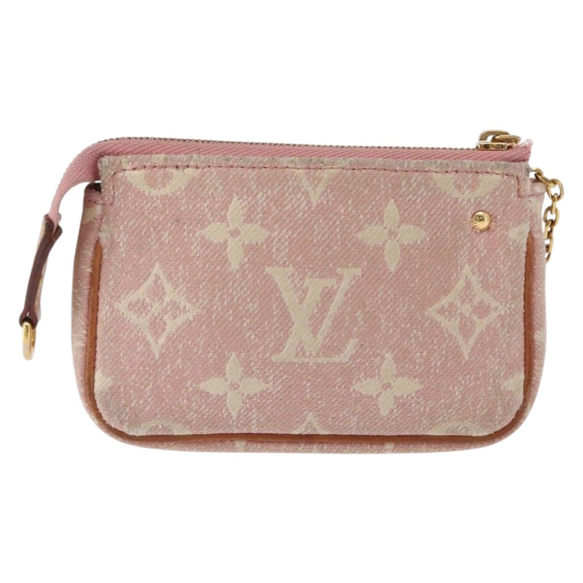 LOUIS VUITTON Monogram Jaguar Micro Pouches Coin Purse Pink M81176 Auth 168045