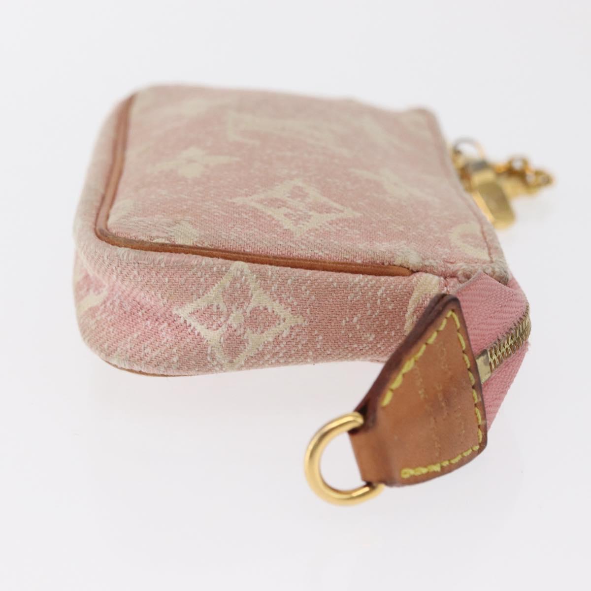 LOUIS VUITTON Monogram Jaguar Micro Pouches Coin Purse Pink M81176 Auth 168045