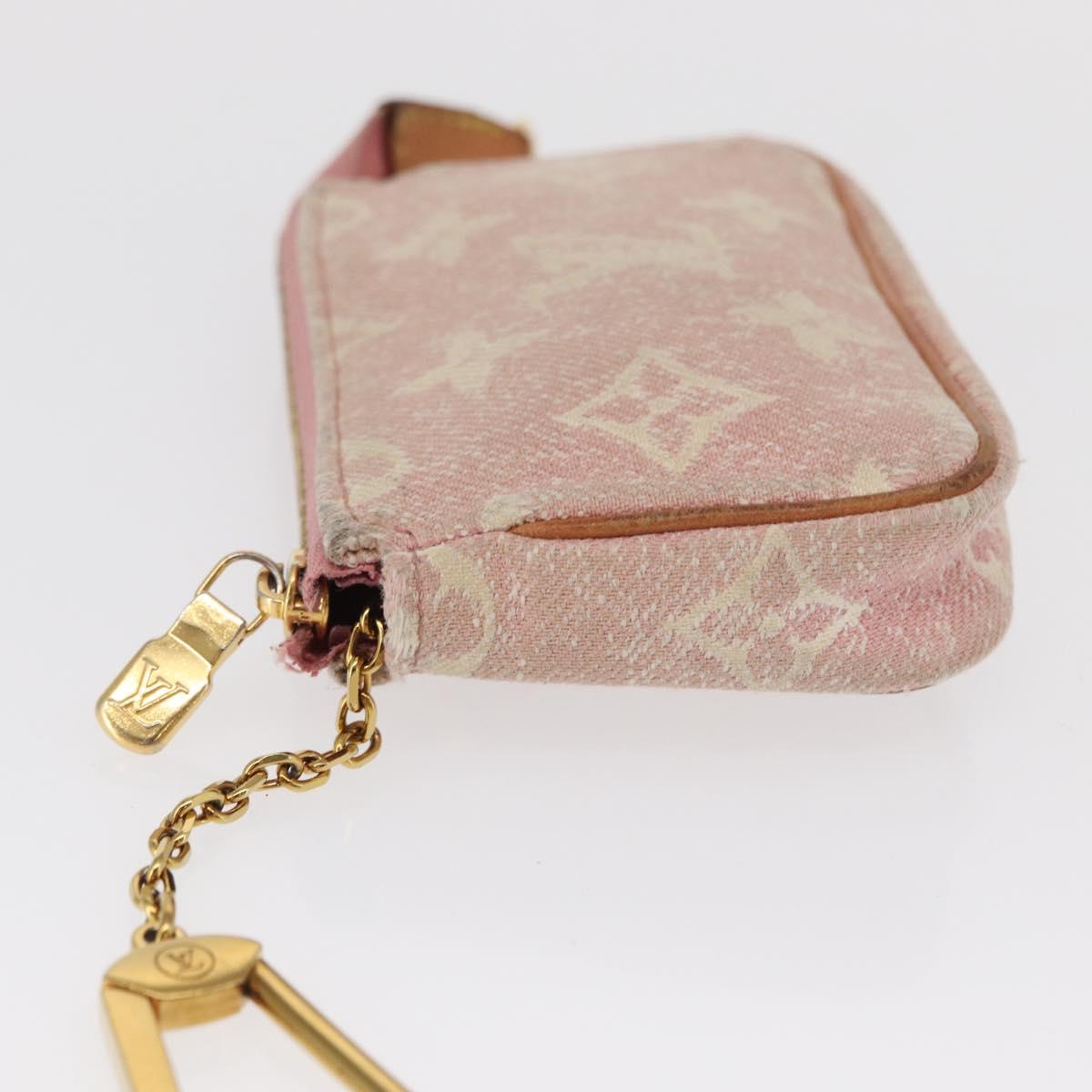LOUIS VUITTON Monogram Jaguar Micro Pouches Coin Purse Pink M81176 Auth 168045