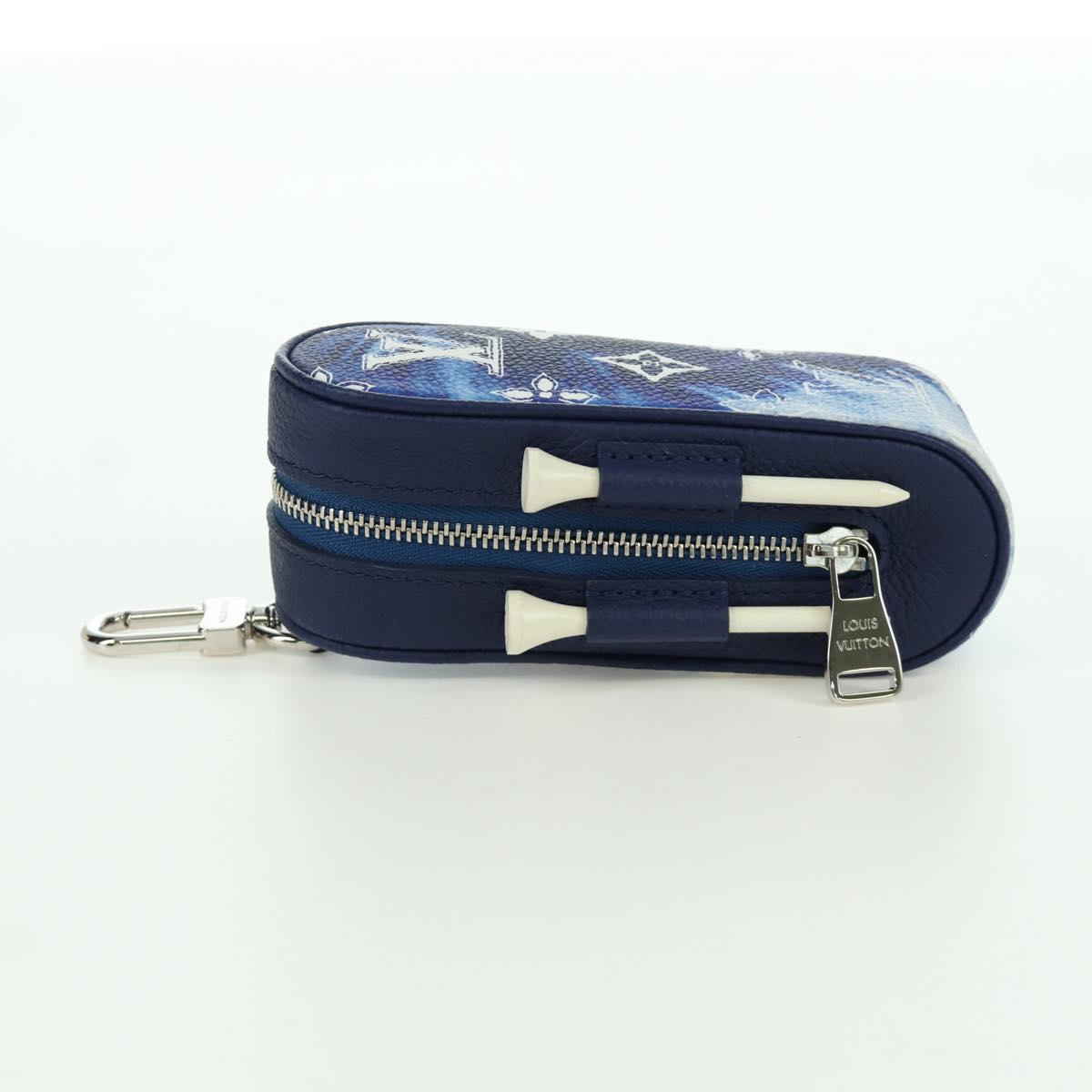 LOUIS VUITTON Bandana Golf Andrews Golf Ball Case Blue GI0768 LV Auth 168047SAM