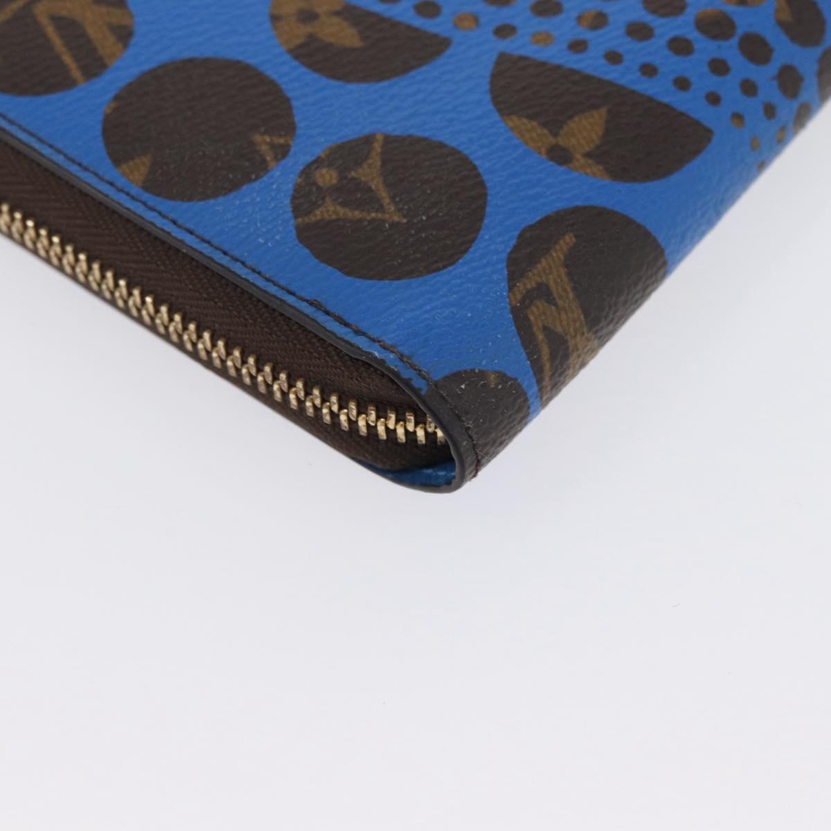 LOUIS VUITTON Monogram Yayoi Kusama Zippy Wallet Blue M60448 LV Auth 168048SAV