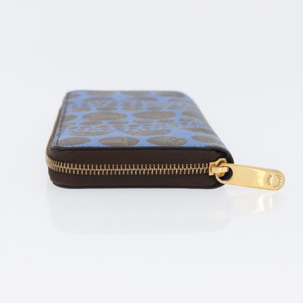 LOUIS VUITTON Monogram Yayoi Kusama Zippy Wallet Blue M60448 LV Auth 168048SAV