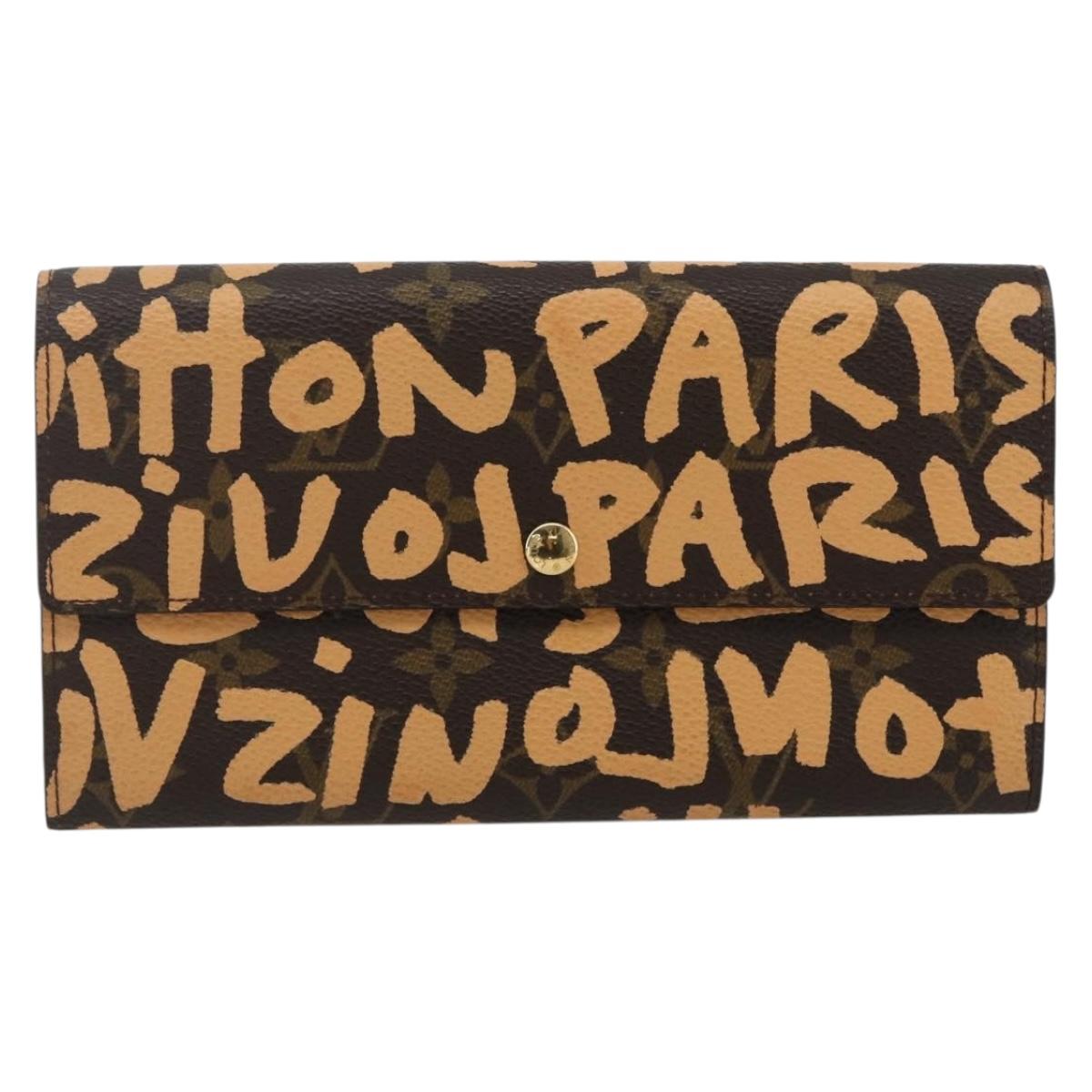 LOUIS VUITTON Graffiti Porte Monnaie Credit Wallet Orange M92190 Auth 168049SAV