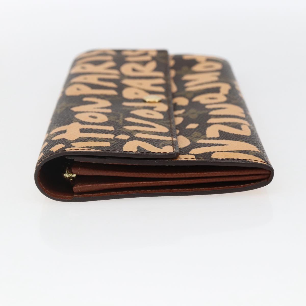 LOUIS VUITTON Graffiti Porte Monnaie Credit Wallet Orange M92190 Auth 168049SAV