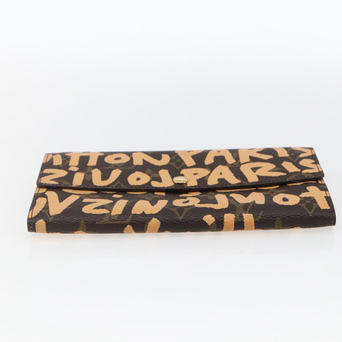 LOUIS VUITTON Graffiti Porte Monnaie Credit Wallet Orange M92190 Auth 168049SAV