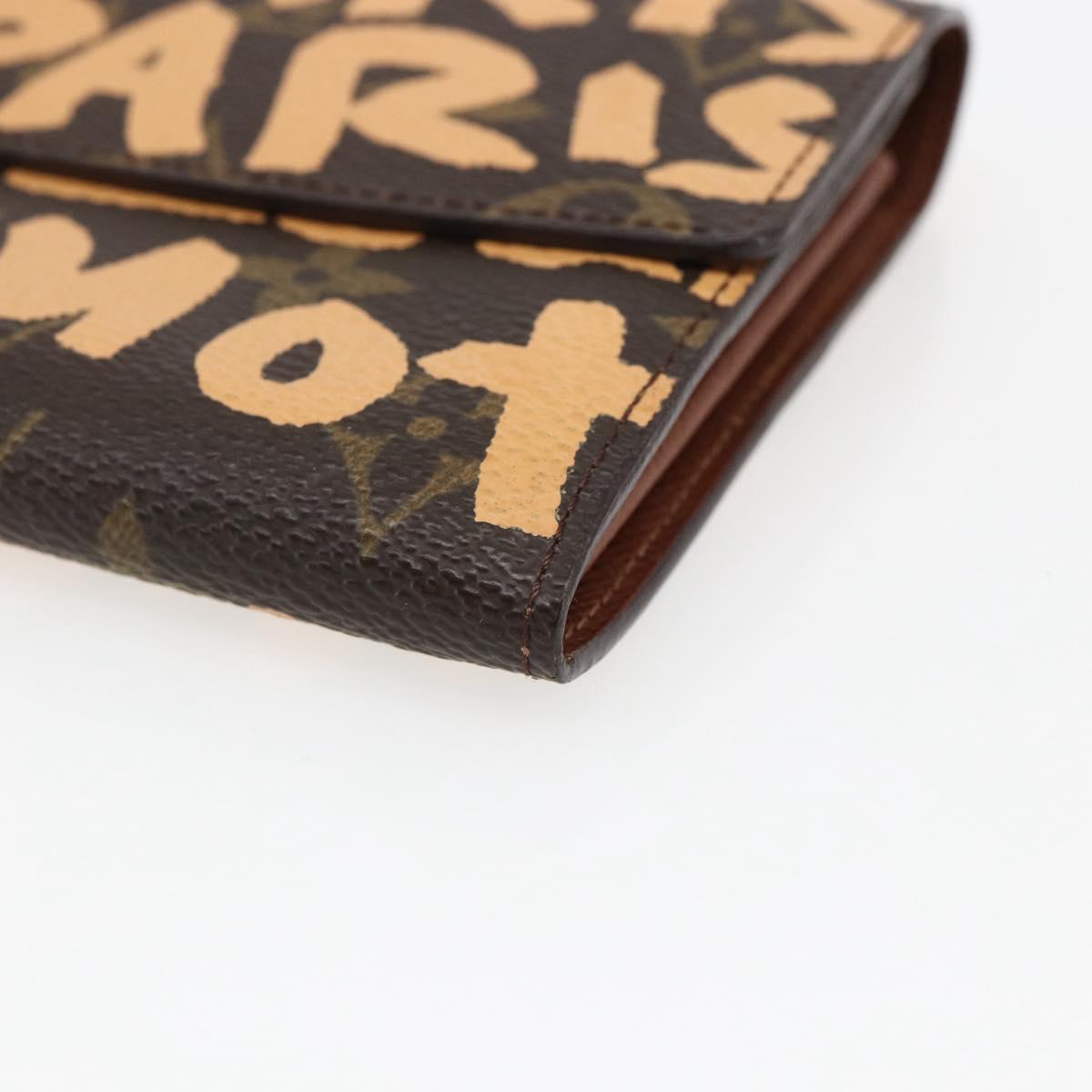 LOUIS VUITTON Graffiti Porte Monnaie Credit Wallet Orange M92190 Auth 168049SAV