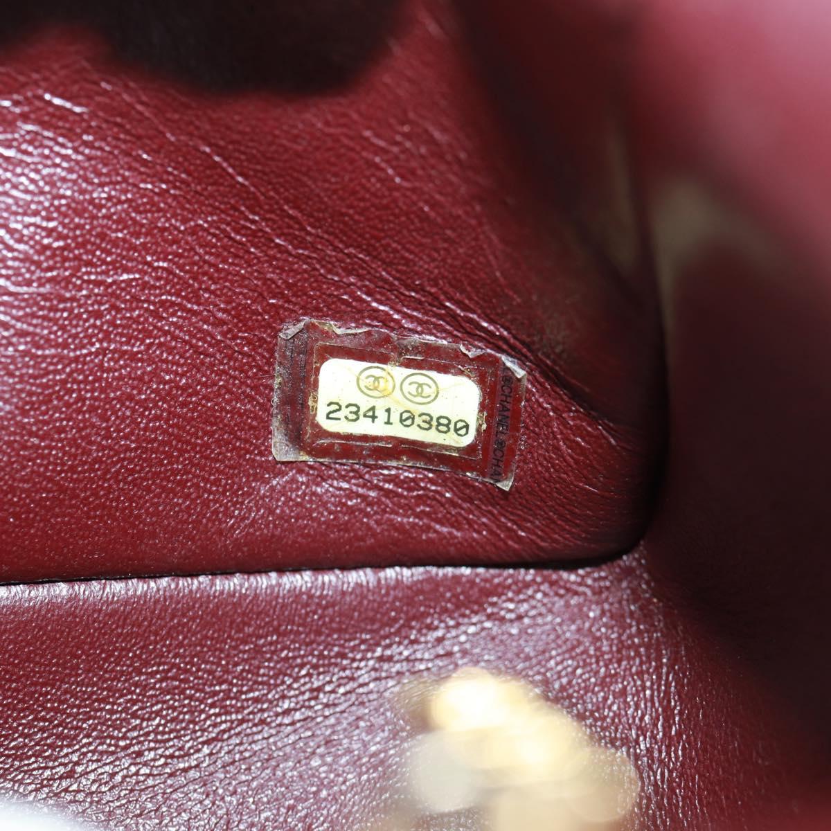 CHANEL Chain Matelasse 23 Shoulder Bag Lamb Skin Red Gold CC Auth 168061V