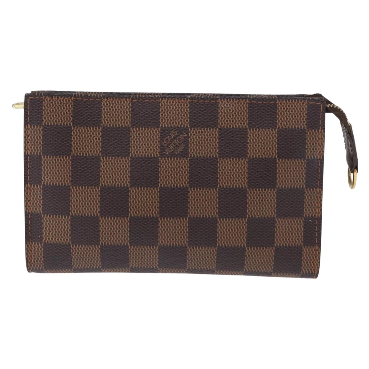 LOUIS VUITTON Damier Ebene Marais Pouch LV Auth 168080