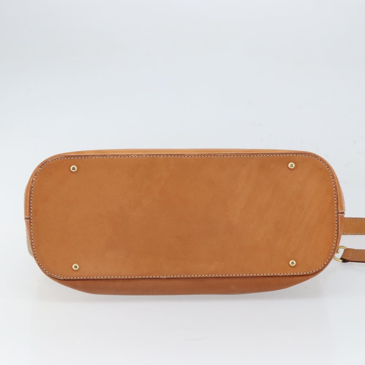 CELINE Macadam Canvas Hand Bag PVC 2way Beige Gold Auth 168082