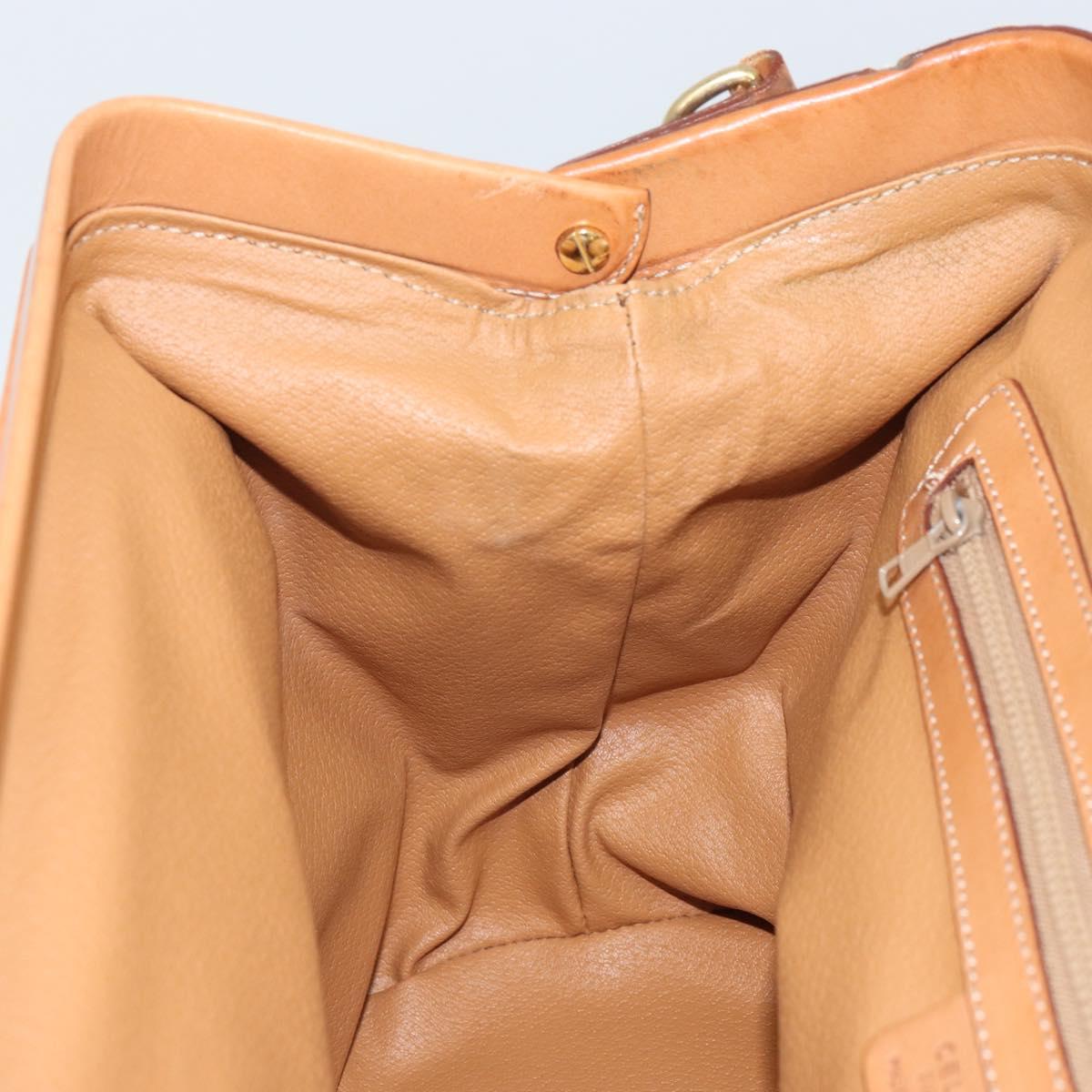 CELINE Macadam Canvas Hand Bag PVC 2way Beige Gold Auth 168082