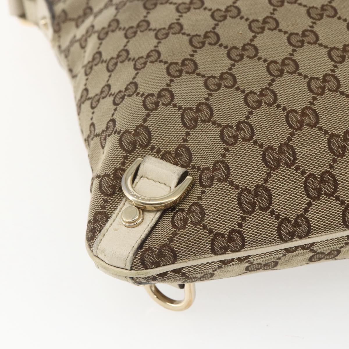 GUCCI GG Canvas Shoulder Bag Beige Gold 131326 Auth 168097