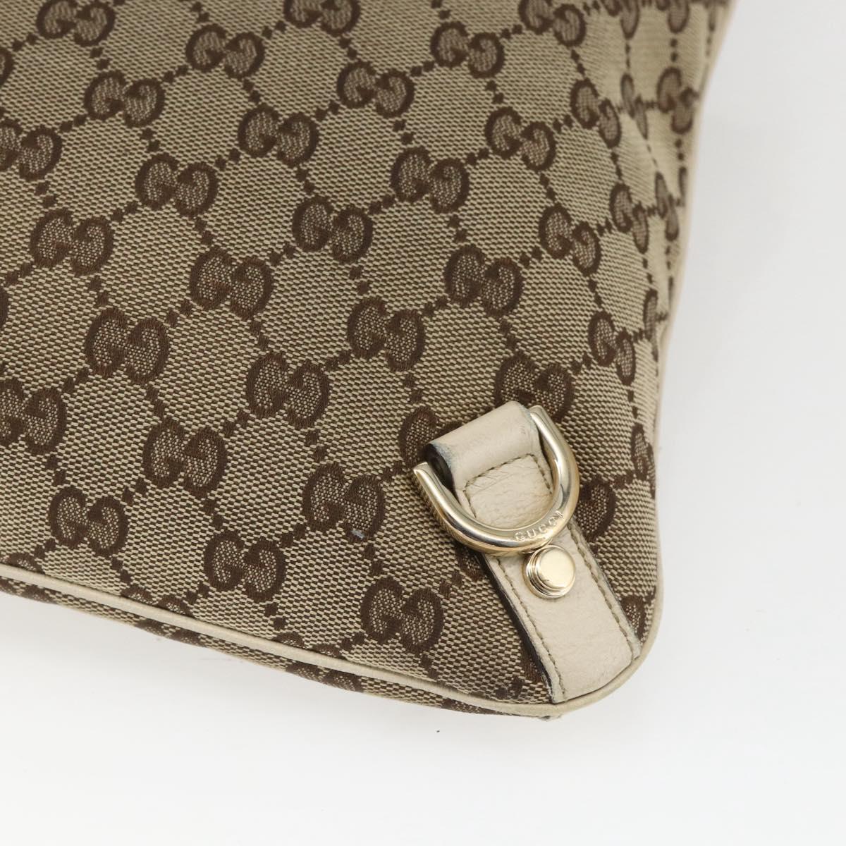 GUCCI GG Canvas Shoulder Bag Beige Gold 131326 Auth 168097