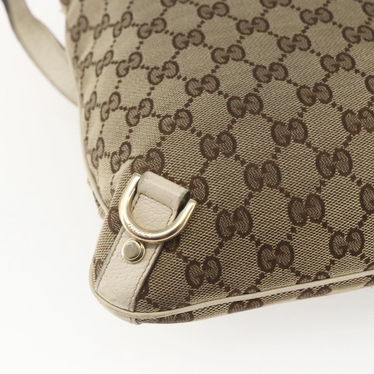 GUCCI GG Canvas Shoulder Bag Beige Gold 131326 Auth 168097