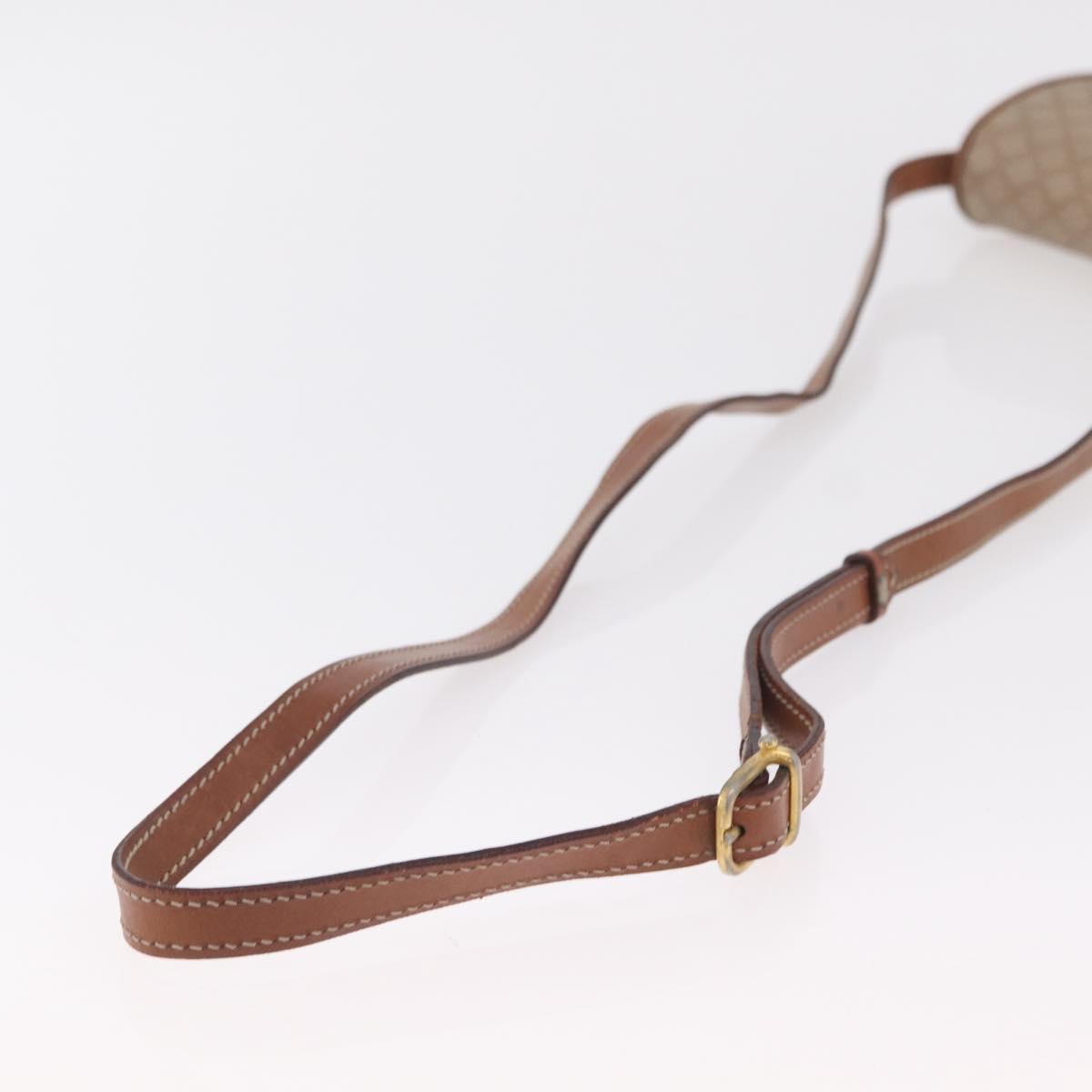 CELINE Macadam Canvas Shoulder Bag PVC Beige Gold Auth 168102