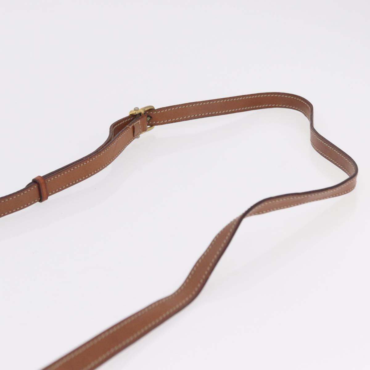 CELINE Macadam Canvas Shoulder Bag PVC Beige Gold Auth 168102