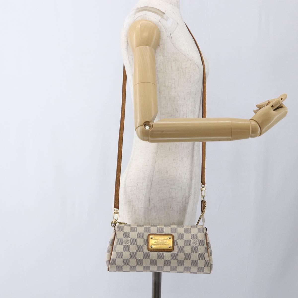 LOUIS VUITTON Damier Azur Eva Shoulder Bag 2way N55214 LV Auth 168124