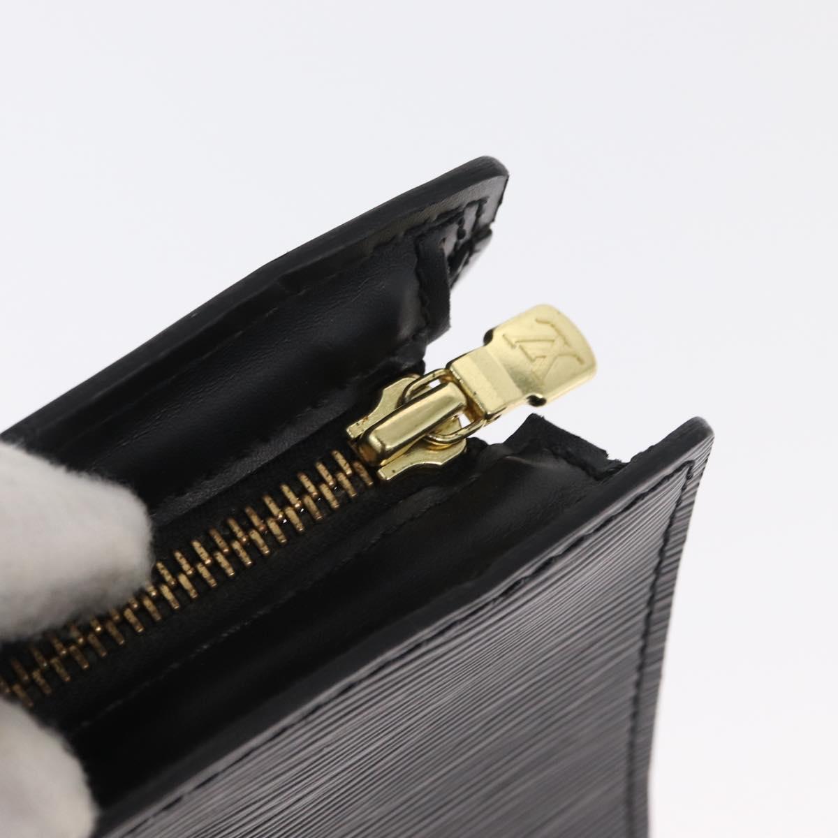 LOUIS VUITTON Epi Sac Triangle Hand Bag Black M52092 LV Auth 168130